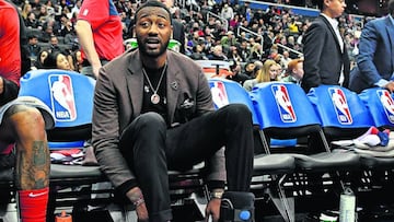 John Wall, en el banquillo durante un partido de los Wizards