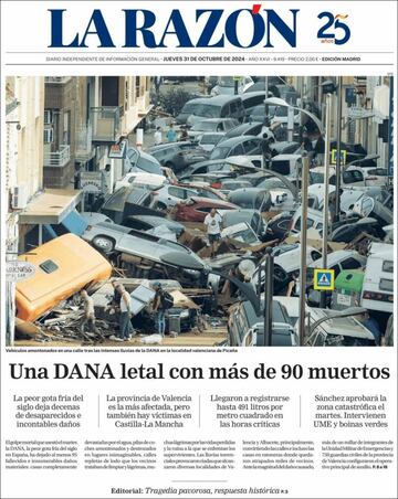 ¡°No camin¨¢is solos¡±: la prensa copa sus portadas con la cat¨¢strofe de la DANA