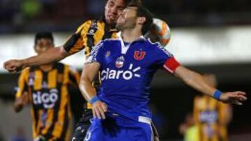 José Rojas en el duelo de Universidad de Chile ante The Strongest en Copa Libertadores.