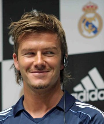 David Beckham en 2005 con el Real Madrid. 