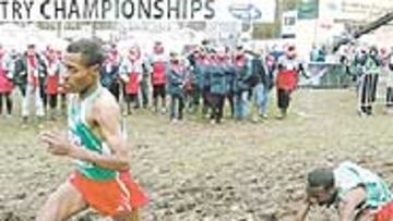 <b>CAÍDA. </b>Sihine, escudero de Bekele, cayó en una de las curvas.