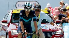 Enric Mas, en la meta de Peyragudes, dos días antes de retirarse del Tour.