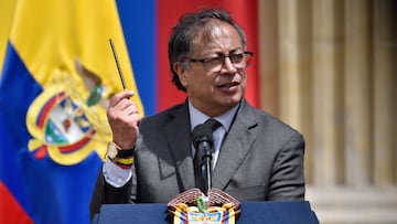 Gustavo Petro durante una ceremonia en Bogotá, en una imagen de archivo.