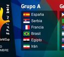 Grupo duro para España: Serbia, Francia, Brasil, Egipto e Irán