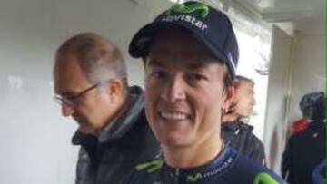 Betancur, radiante tras su victoria en la primera etapa de la Vuelta a Castilla y León.