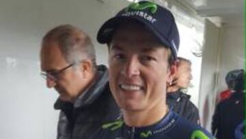 Betancur, radiante tras su victoria en la primera etapa de la Vuelta a Castilla y Le車n.