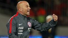 Jorge Sampaoli, en un partido con la selecci&oacute;n chilena.