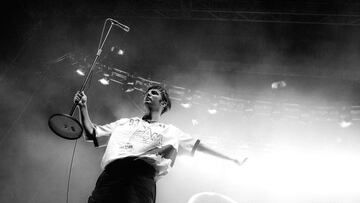 Grian Chatten, vocalista de Fontaines DC, durante su actuación en el Wizink de Madrid.