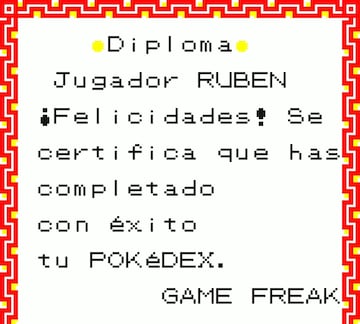 pokemon amarillo pokedex completa diploma mew