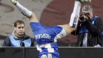 <b>DOBLETE.</b> Dos goles de Luis García hicieron olvidar la crisis al Espanyol.