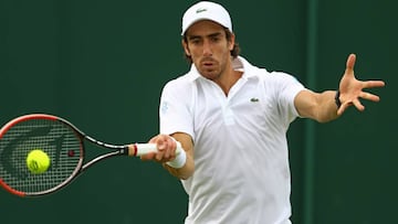 Pablo Cuevas of Uruguay at the Wimbledon Lawn Tennis Championships.