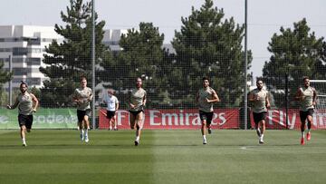 Ramos y Hazard, con el grupo y listos para recibir al Mallorca