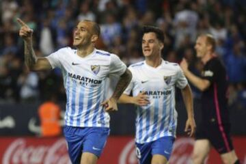 1-0. Sandro Ramírez celebrates the opener.