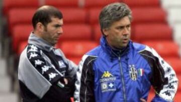 Zidane, con Ancelotti, cuando ambos estaban en la Juventus.