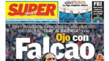 Portada del jueves 28 de mayo del diario Superdeporte, de Valencia.