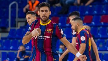 Adolfo celebra uno de sus goles ante el Movistar Inter.