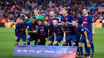 Alineación del Barcelona ante el Levante.