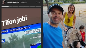 Iniesta sufre su primer tifón en Japón, el peor en 25 años