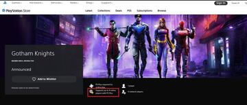 Página de PS Store de Gotham Knights.