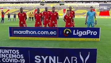 Los múltiples contagios por coronavirus provocaron que Aucas pudiese contar con tan solo siete futbolistas. Con la lesión, el partido quedó suspendido.