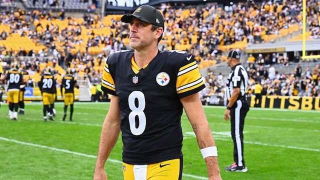 Quarterback Aaron Rodgers signed a one-year deal with the Pittsburgh Steelers before the start of the 2025 season.