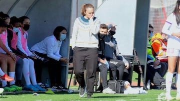 María Pry durante un partido con el Madrid CFF.