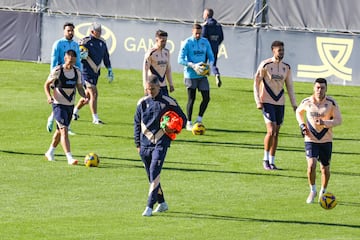 Garitano en su primer entrenamiento como tcnico del Cdiz.