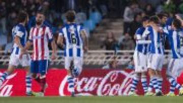 Las Real Sociedad festeja uno de sus goles.