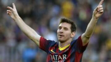 Lionel Messi celebra uno de los goles.