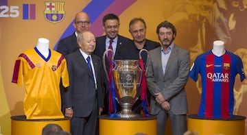 Josep Lluis Nuñez, Jordi Cardoner, Josep Maria Bartomeu, Pitu Abril and Jose Mari Bakero