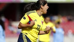Catalina Usme en un partido de la Selección Colombia en la Copa América Femenina 2018.