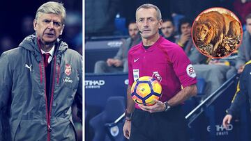 Arsene Wenger y Martin Atkinson.