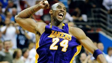 Kobe Bryant durante un partido de Los Angeles Lakers.