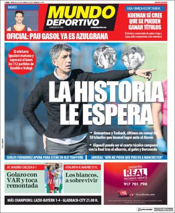 "Tengo a los mejores"... las portadas deportivas de hoy