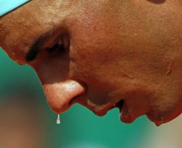 Rafa Nadal en su partido contra Ferrer en el Masters de Montecarlo.