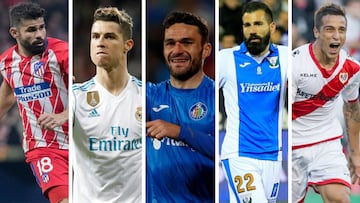 De izquierda a derecha: Diego Costa, Cristiano, Jorge Molina, Siovas y Trejo.