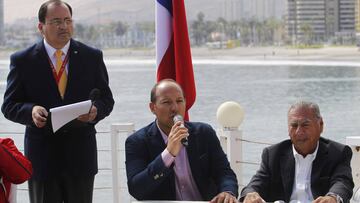 Iquique, 14 de Julio 2016.
 Tenis, Copa Davis.
 Ulises Cerda habla, durante el sorteo y conferencia de prensa oficial de la segunda ronda del Grupo I entre Chile y Colombia de Copa Davis en el hotel Terrado Suites.
 Alex Daz Daz/Photosport.