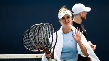 NEW YORK, NEW YORK - AUGUST 24: Elina Svitolina of Ukraine during practice on Day 1 of the US Open at USTA Billie Jean King National Tennis Center on August 24, 2025 in New York City (Photo by Robert Prange/Getty Images)