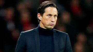 Schmidt, en la banda en el partido del Bayer Leverkusen ante el Atlético.