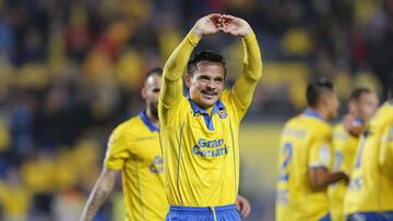 Roque Mesa, celebrando un gol.