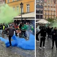 Terror en las calles antes de la final: batalla campal entre aficionados de Betis y Chelsea
