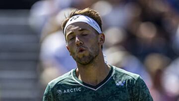 Casper Ruud reacting on day two of the cinch Championships at The Queen's Club, London. Picture date: Tuesday June 14, 2022. (Photo by Steven Paston/PA Images via Getty Images)