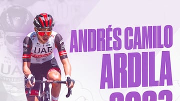 Cartel con el que el equipo Burgos-BH ha anunciado el fichaje del ciclista colombiano Andrés Camilo Ardila.