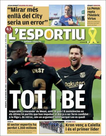 "El Madrid es un equipo fantástico"... las portadas deportivas de hoy