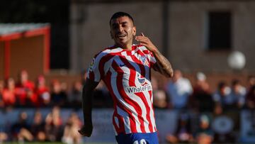 EL BURGO DE OSMA, SPAIN - JULY 27: Angel Correa of Atletico de Madrid lamenting during the spanish friendly, football match played between Numancia and Atletico de Madrid at Sporting Usama stadium on Jul 27, 2022, in El Burgo de Osma, Soria, Spain. (Photo By Irina R. Hipolito/Europa Press via Getty Images)