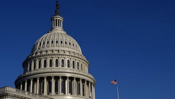 The US Capitol is seen in the morning on March 10, 2021 in Washington, DC. - US President Joe Biden&#039;s massive relief plan is on track to cross the finish line on March 10, 2021 with a final House vote, stimulating an economy digging out from the coro