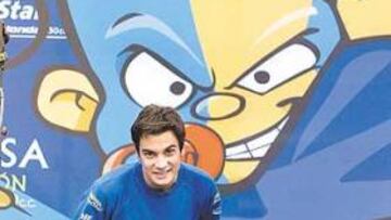 <b>De cine.</b> Pedrosa basa su fuerza en el control de la mente, como Luke Skywalker.