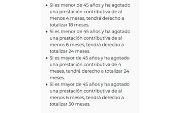 Requisitos para acceder a la prórroga del subsidio por desempleo.