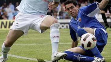 <b>DAVID SE TOPÓ CON JAIME. </b>El ariete talaverano del Celta dispuso de un par de claras ocasiones, pero se encontró con el meta visitante.