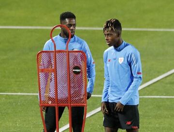 Los hermanos Williams, durante el último entrenamiento del Athletic.